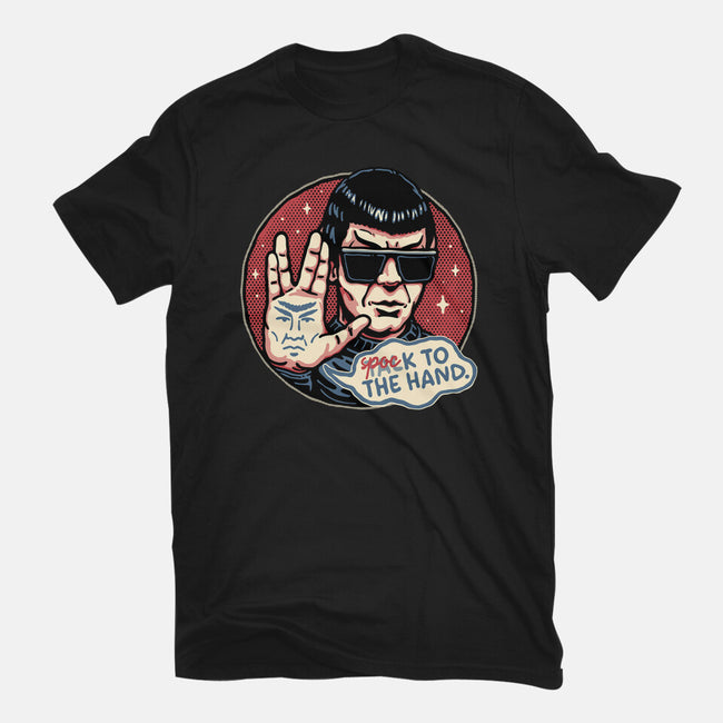Spock To The Hand-Mens-Basic-Tee-glitchygorilla