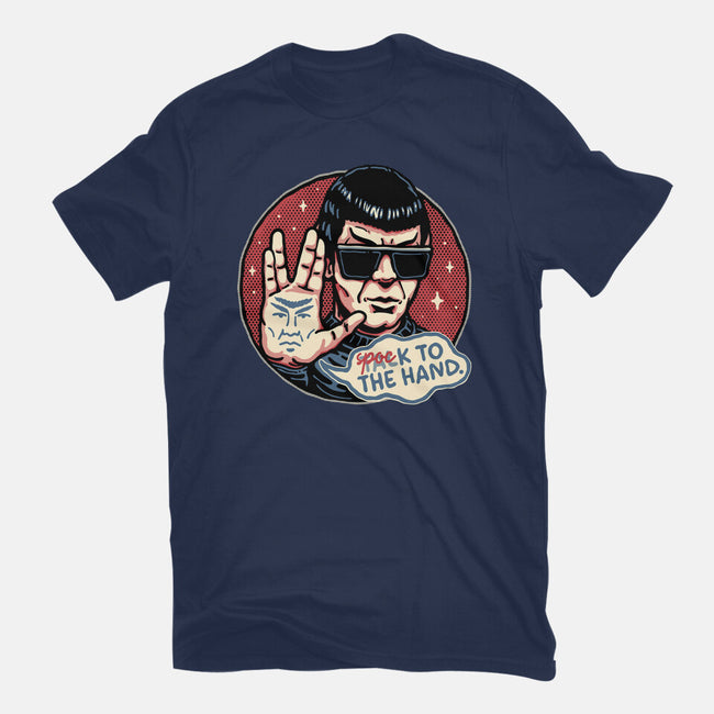 Spock To The Hand-Mens-Basic-Tee-glitchygorilla