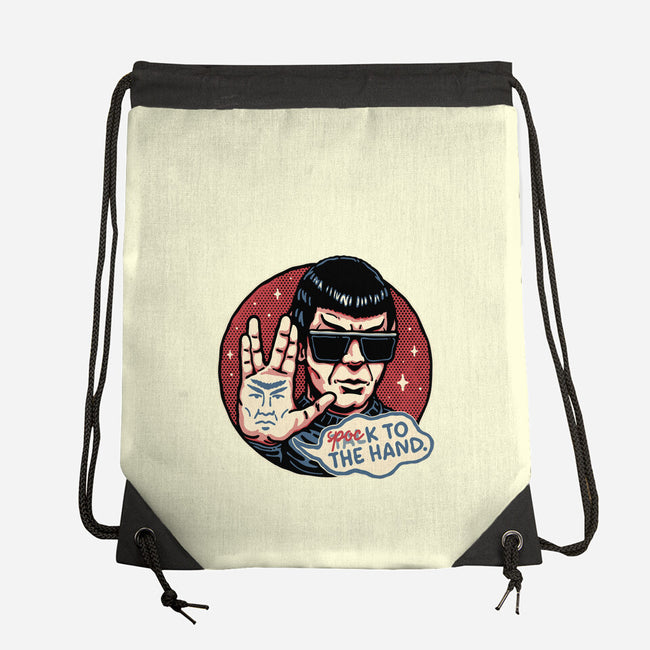 Spock To The Hand-None-Drawstring-Bag-glitchygorilla