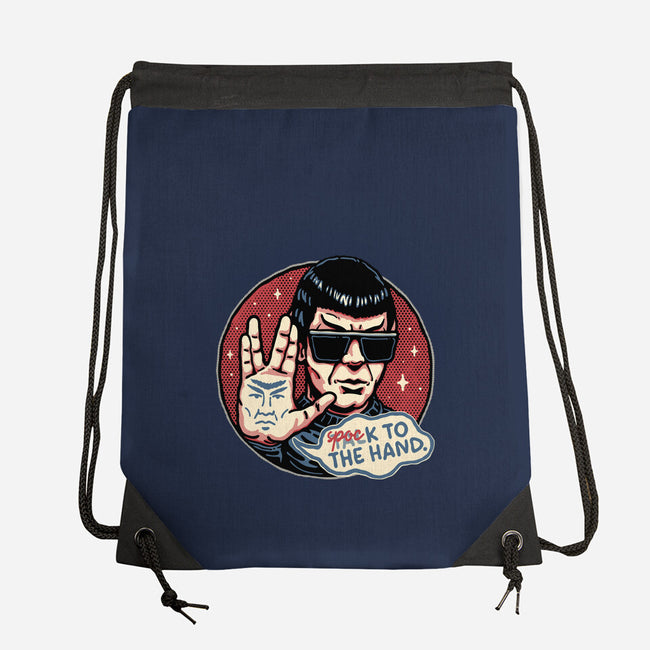 Spock To The Hand-None-Drawstring-Bag-glitchygorilla