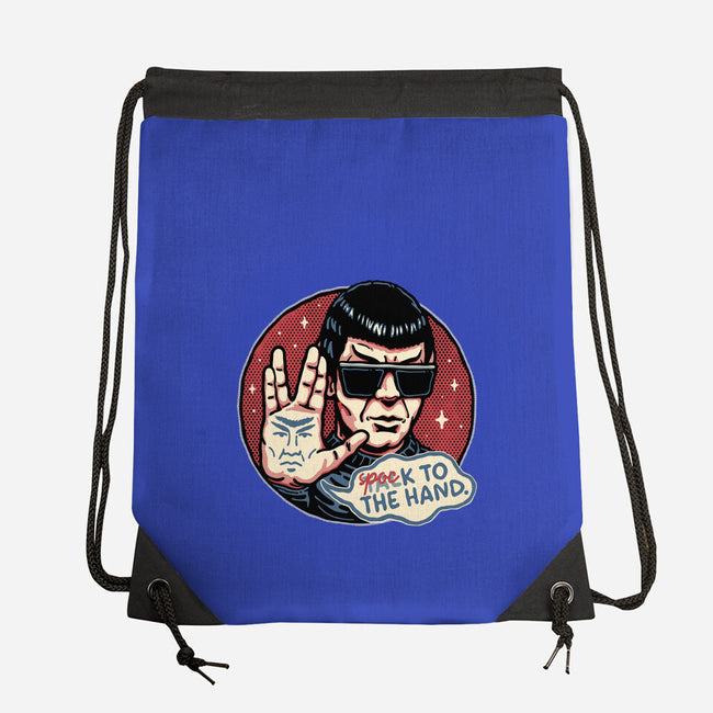 Spock To The Hand-None-Drawstring-Bag-glitchygorilla