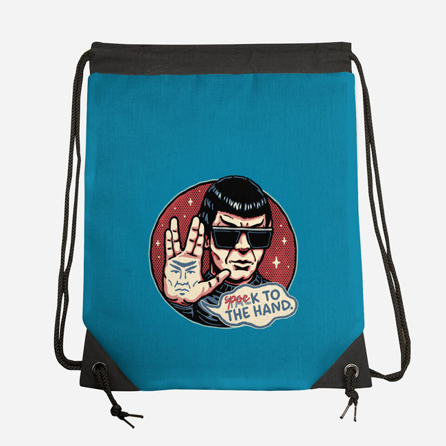 Spock To The Hand-None-Drawstring-Bag-glitchygorilla
