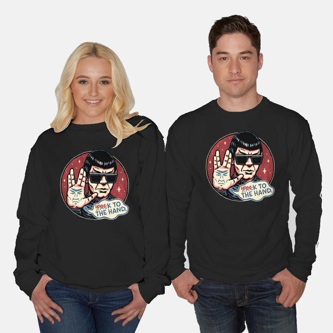 Spock To The Hand-Unisex-Crew Neck-Sweatshirt-glitchygorilla
