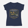 Jurassic Rides-Womens-V-Neck-Tee-Popnotic