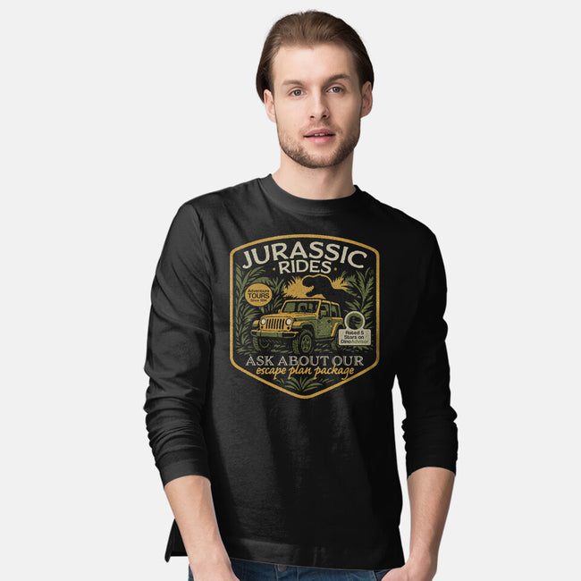 Jurassic Rides-Mens-Long Sleeved-Tee-Popnotic