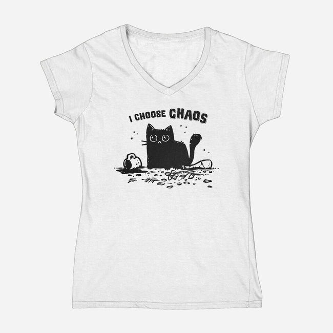 I Choose Chaos-Womens-V-Neck-Tee-kg07