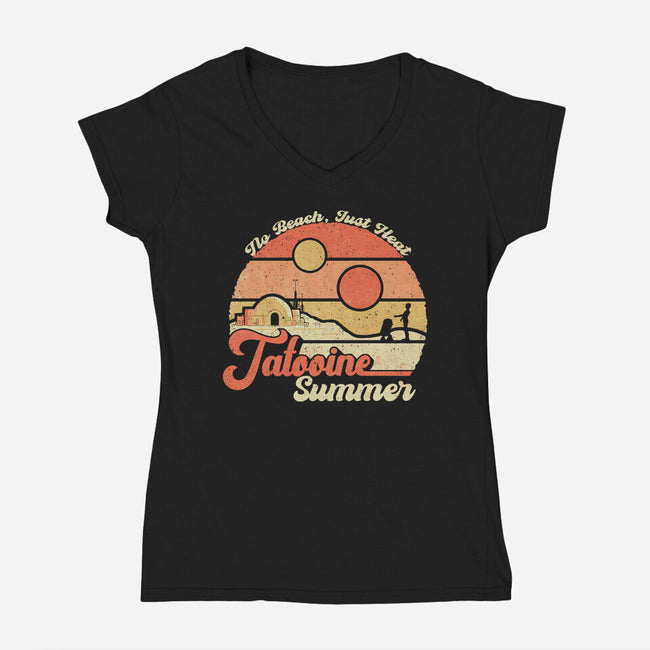 Tatooine Summer-Womens-V-Neck-Tee-NMdesign