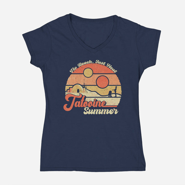 Tatooine Summer-Womens-V-Neck-Tee-NMdesign