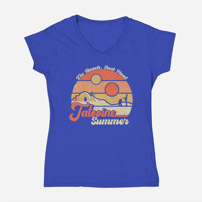 Tatooine Summer-Womens-V-Neck-Tee-NMdesign