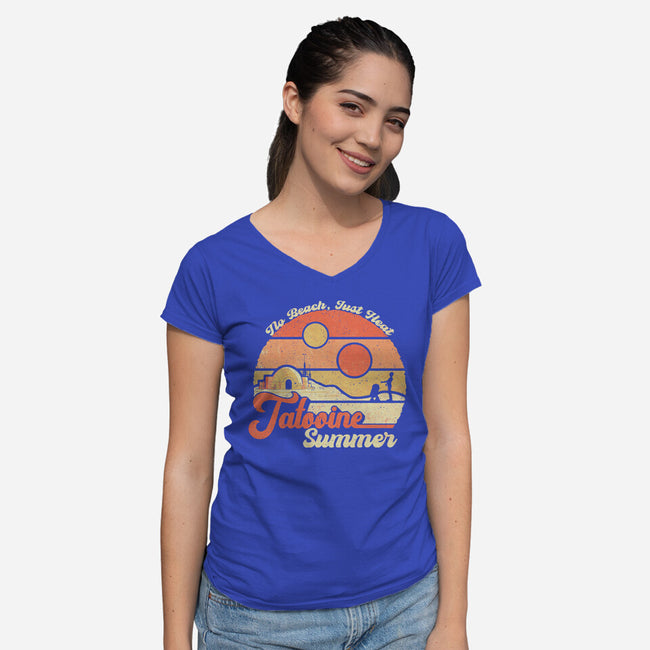 Tatooine Summer-Womens-V-Neck-Tee-NMdesign