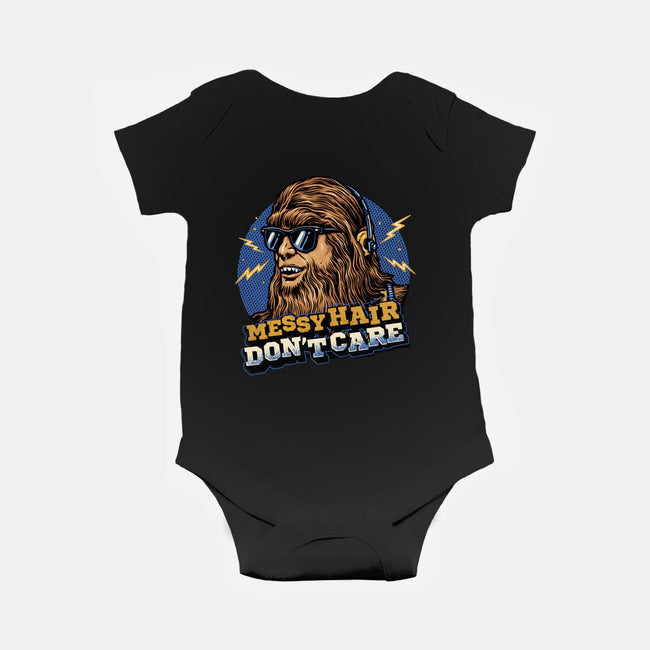 Messy Hair Don’t Care-Baby-Basic-Onesie-glitchygorilla