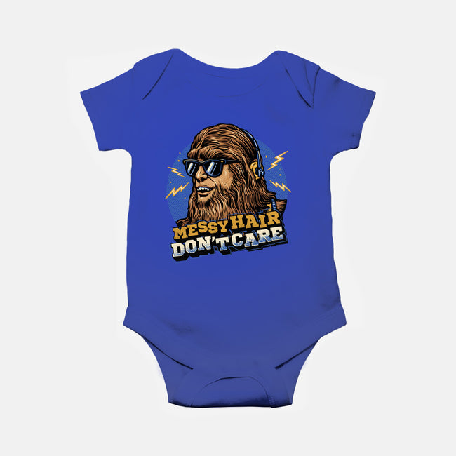Messy Hair Don’t Care-Baby-Basic-Onesie-glitchygorilla
