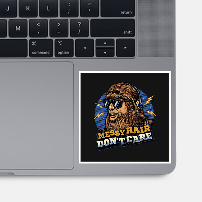 Messy Hair Don’t Care-None-Glossy-Sticker-glitchygorilla