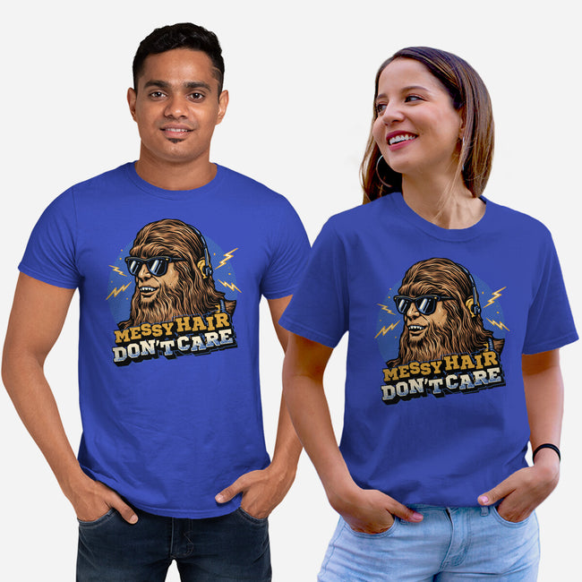 Messy Hair Don’t Care-Unisex-Basic-Tee-glitchygorilla