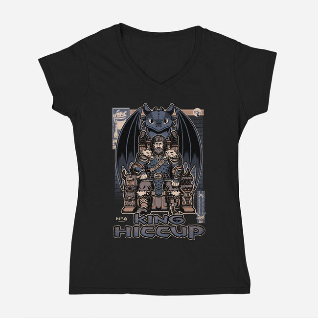 Viking Dragon King-Womens-V-Neck-Tee-Studio Mootant