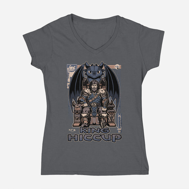 Viking Dragon King-Womens-V-Neck-Tee-Studio Mootant