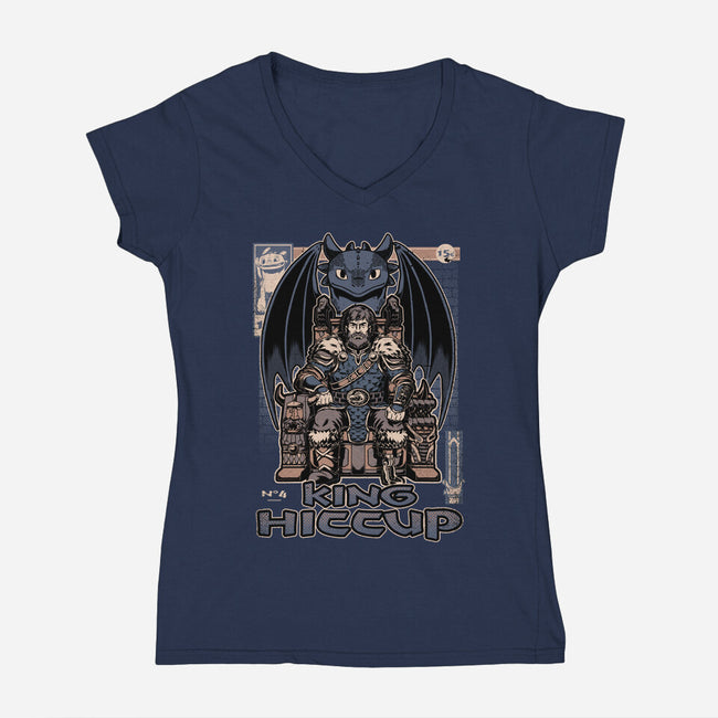 Viking Dragon King-Womens-V-Neck-Tee-Studio Mootant