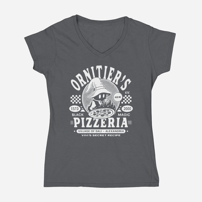 The Ornitier Pizzeria Grunge-Womens-V-Neck-Tee-LAGELANTEE