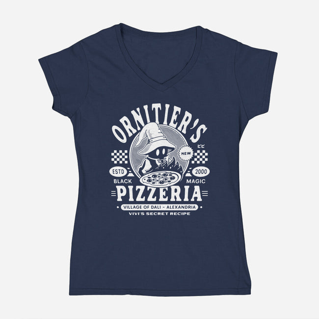 The Ornitier Pizzeria Grunge-Womens-V-Neck-Tee-LAGELANTEE