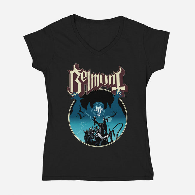 Dracula Ghost-Womens-V-Neck-Tee-demonigote