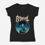 Dracula Ghost-Womens-V-Neck-Tee-demonigote
