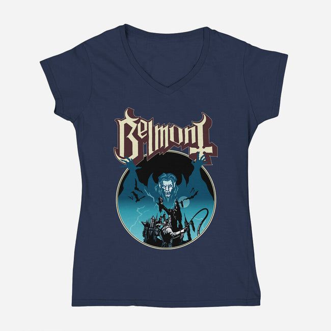 Dracula Ghost-Womens-V-Neck-Tee-demonigote