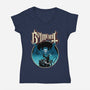 Dracula Ghost-Womens-V-Neck-Tee-demonigote