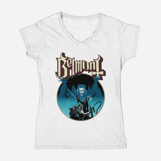 Dracula Ghost-Womens-V-Neck-Tee-demonigote