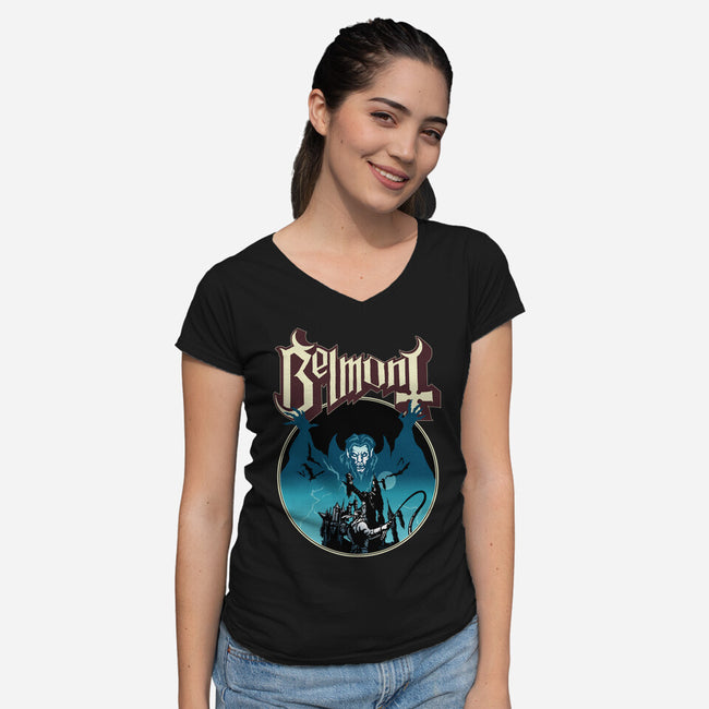 Dracula Ghost-Womens-V-Neck-Tee-demonigote