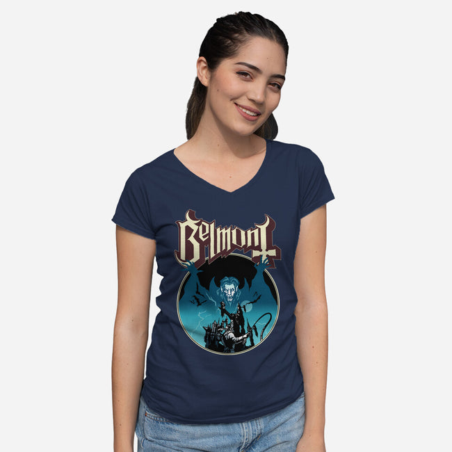 Dracula Ghost-Womens-V-Neck-Tee-demonigote
