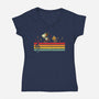 Retro Beats-Womens-V-Neck-Tee-erion_designs