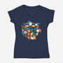 Rubiks Cats-Womens-V-Neck-Tee-erion_designs