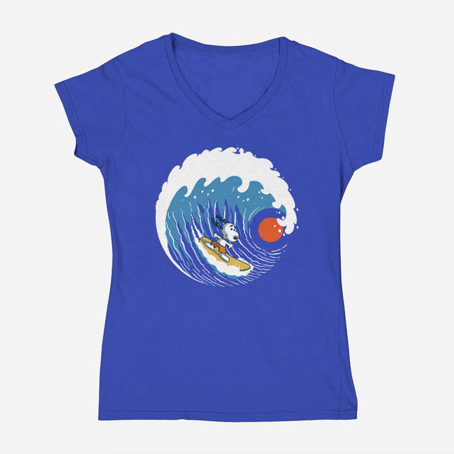 Big Wave Adventure-Womens-V-Neck-Tee-erion_designs