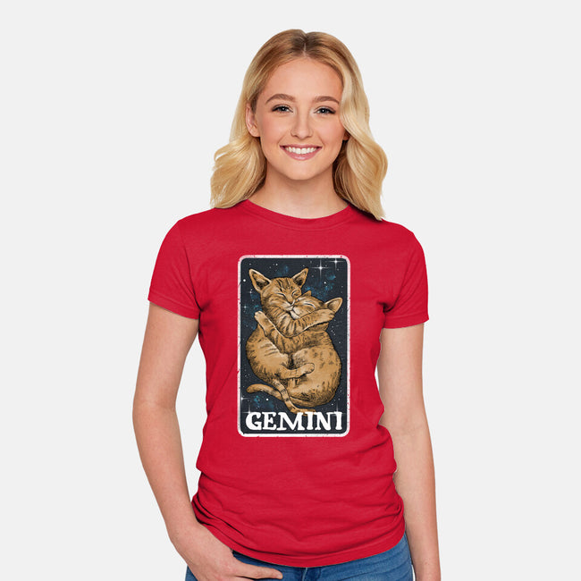 Gemini Cat-Womens-Fitted-Tee-zascanauta
