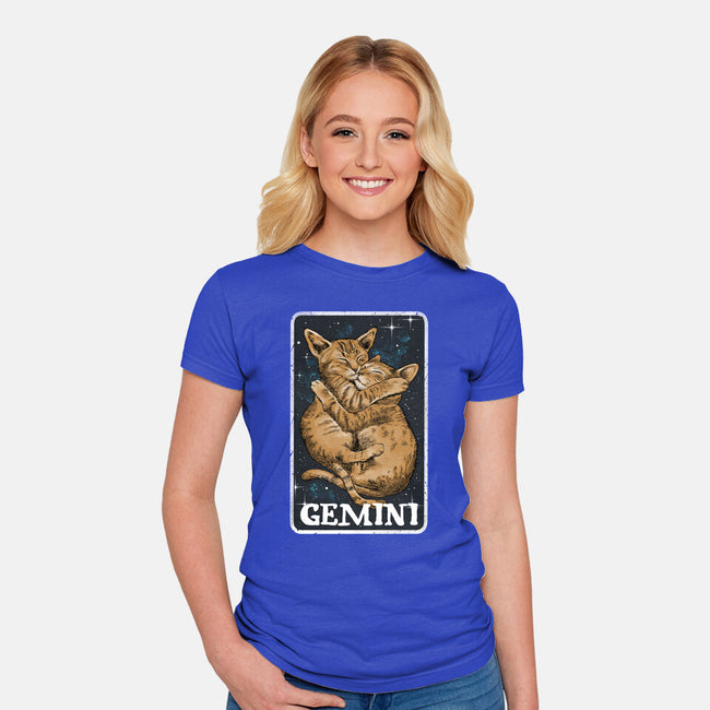 Gemini Cat-Womens-Fitted-Tee-zascanauta