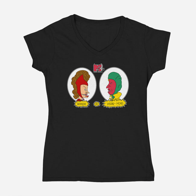 Sitcom Comic-Womens-V-Neck-Tee-demonigote