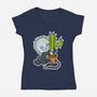 Baby Terror-Womens-V-Neck-Tee-demonigote