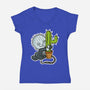 Baby Terror-Womens-V-Neck-Tee-demonigote