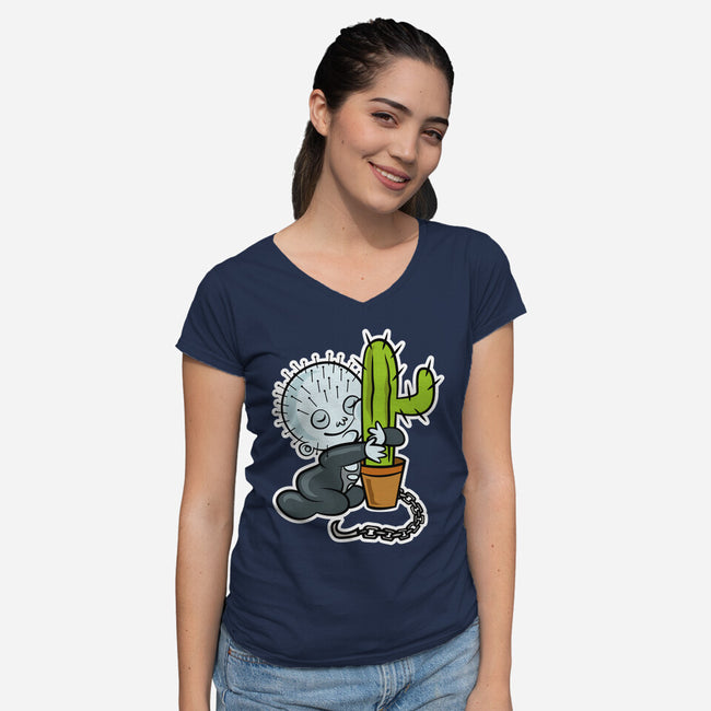 Baby Terror-Womens-V-Neck-Tee-demonigote