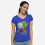 Baby Terror-Womens-V-Neck-Tee-demonigote