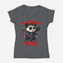 Fake Death Metal-Womens-V-Neck-Tee-Boggs Nicolas