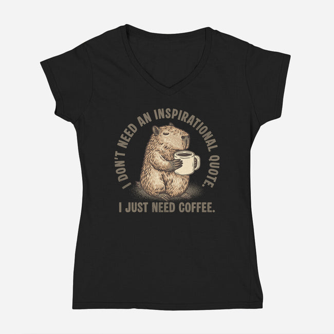 I Just Need A Coffee-Womens-V-Neck-Tee-glitchygorilla