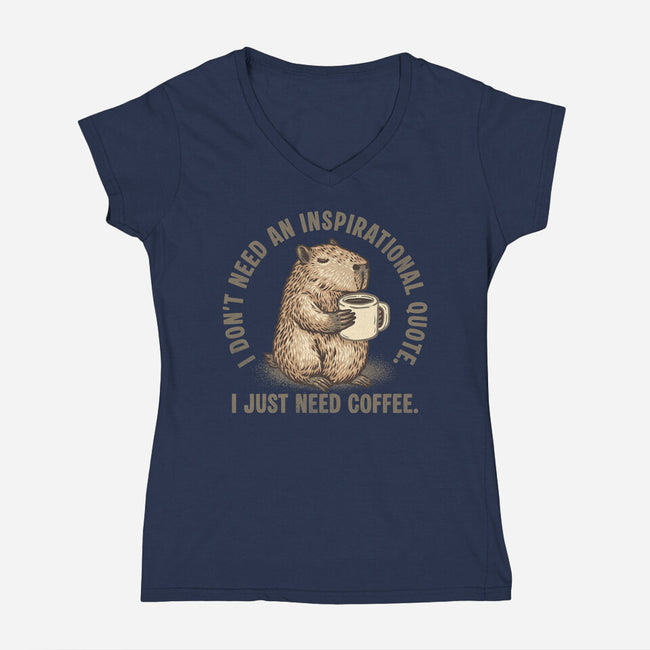 I Just Need A Coffee-Womens-V-Neck-Tee-glitchygorilla