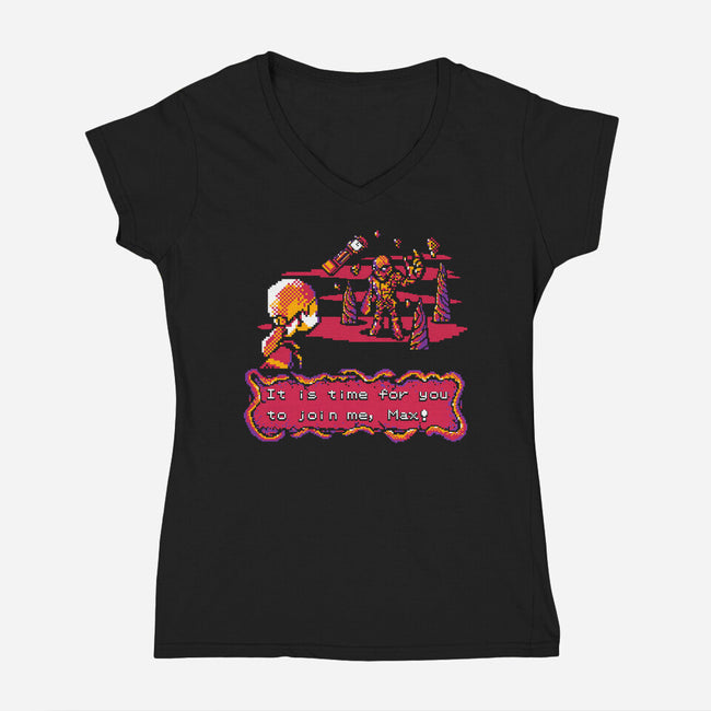Pocket Stranger-Womens-V-Neck-Tee-demonigote