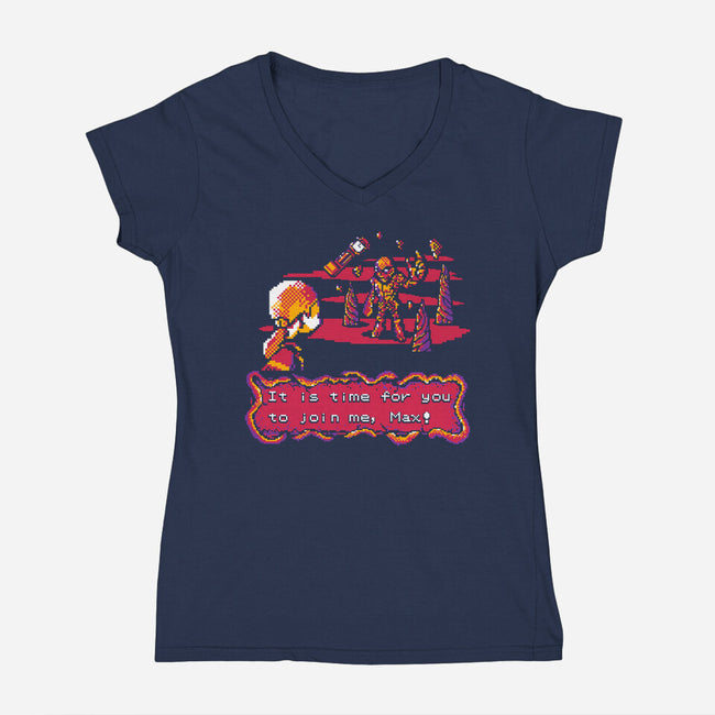 Pocket Stranger-Womens-V-Neck-Tee-demonigote