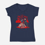 The Hunk Of Iron-Womens-V-Neck-Tee-demonigote
