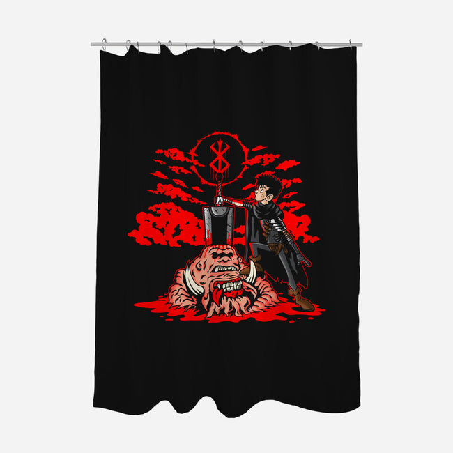 The Hunk Of Iron-None-Polyester-Shower Curtain-demonigote