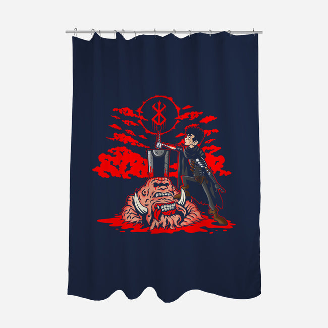 The Hunk Of Iron-None-Polyester-Shower Curtain-demonigote