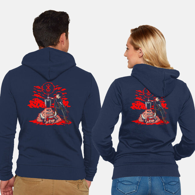 The Hunk Of Iron-Unisex-Zip-Up-Sweatshirt-demonigote