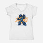 Mega Blast-Womens-V-Neck-Tee-glitchygorilla